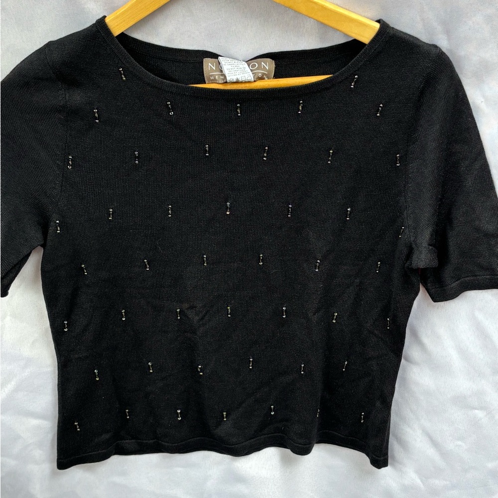 Norton McNaughton Black Studded Crop Top